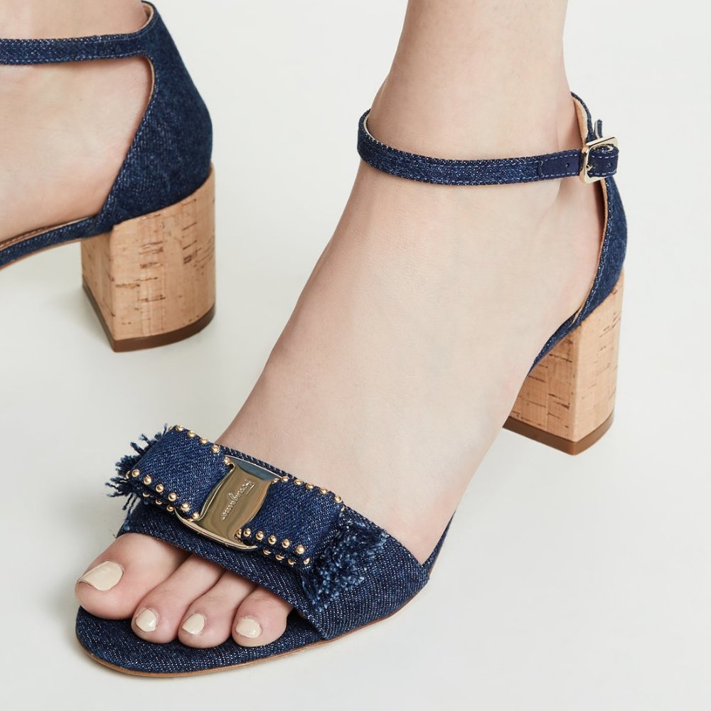 Salvatore Ferragamo Gavina Jeans Sandals